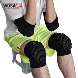 منصات الركبة الكوع Wosawe 4pcs/مجموعة دراجة نارية نيباد حارس الكوع Eva Soft Mtb Racing Knee Elbow Skateboard Skateboarding Knee Support 231010