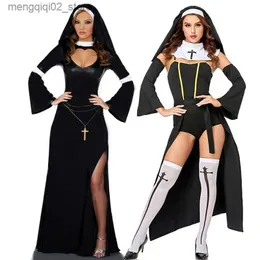 Theme Costume NEW Carnival Halloween Lady Religious Nun Habit Come Convent Choir Superior Roleplay Cosplay Fancy Party Dress Q231010