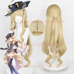 Navia Cosplay Wig Genshin Impact Cosplay Fontaine Navia Cosplay Wig Linen Gold Women Wig Heat Resistant Synthetic Role Play Wigcosplay