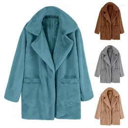 Women's Fur Womens 2023 Winter Long Sleeve Solid Fuzzy Fleece Open Front Cardigans Coats Outerwear Faux Furs Warm Drop