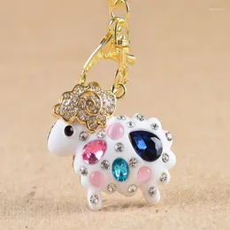 مفاتيح مفاتيح DIY keychain keyyrings keyrings Rhinestone crystal mini shee goat geas legant beg bendant enamel llaveros