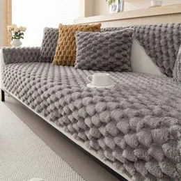 Capas de cadeira engrossar pelúcia antiderrapante almofada de sofá para sala de estar sofás de inverno capa macia universal sofá volta toalha seccional