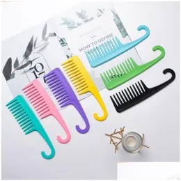 Other Bath & Toilet Supplies New Wide Tooth Curved Hook Comb Plastic Large Can Wave Curling Hair Perm Home Garden Bath Dhbn7