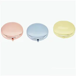 Mirrors Compact Makeup Mirror Portable Double Side Folding Mirrors Women Vintage Cosmetic For Bridesmaid Proposal Wedding Home Garden Dh6Fp