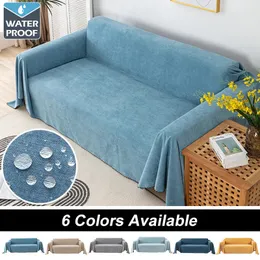 Stuhlhussen Nordic Solid Color Wasserabweisende Sofabezug Anticat Scratch Full Decke Rutschfeste Haustier-Kind-Sofas Handtuch Home Decor 231009