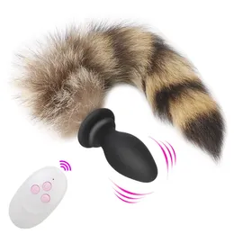 Anal Toys Sexy Tail Fur Anal Plug för kvinnor vibratorer trådlös rumpa dilator anus expander män par flirt verktyg sex leksaker vuxna spel 231121