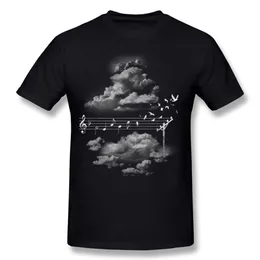 Uomo di lusso 100% cotone La musica dà le ali T-shirt Uomo O collo T-shirt nera a maniche corte Taglie forti stampate su magliette219M