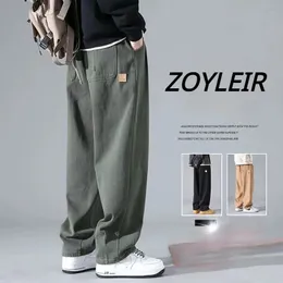 Pantalones para hombre 100 algodón pierna ancha hombre streetwear harem casual holgado pantalones de chándal masculino pantalones rectos techwear deporte baloncesto 231009