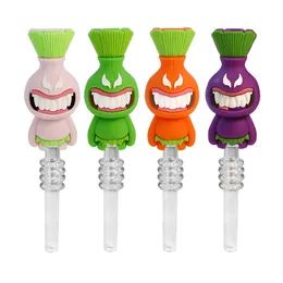 Cachimbos para fumar YHS Silicone Hand Pipe Wax Smoke Bubbler Cebola Estilo Tabaco Dab Rig Glass Straight