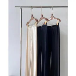 Women's Pants Capris The R0W acetate satin wide leg pants for women's summer high waist drape straight tube casual loose cloud pants thin style 231010