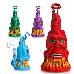 10 Inches Glass Bong 3D Halloween Hookah Water Pipe Glass Bong Eye Tentacle-eyed Monster Multi-color Funny Hookah with quartz banger Smoking Accessories