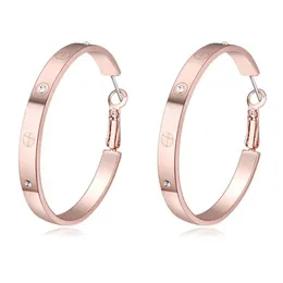 Übertriebene Creolen für Damen, modisch, Party, Rose, Champagner, Weißgold, Farbe 100 % Österreich-Kristall, Schmuck, Weihnachtsgeschenk297M