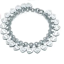 Bracelet en argent Sterling 925 pour femmes, classique, à la mode, carte cœur, bijoux, cadeau de vacances, 200925289Y