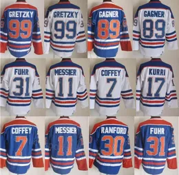 레트로 하키 빈티지 7 Paul Coffey Jersey CCM 89 Sam Gagner 17 Jari Kurri 99 Wayne Gretzky 31 Grant Fuhr 11 Mark Messier 30 Bill Ranford Classic Retire Stitched Sale