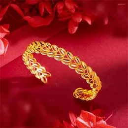 Bangle Women's Hand Armband Gold Color Exquisite Leaf Muff Justerbar armband Pulsera Femme Wedding Jewelry Accessories Gift