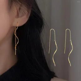 Dangle Earrings Ear Tassel Long Chain Earring Drop Female Wave Shaped Line Threader