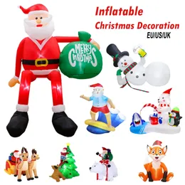 Christmas Decorations OurWarm Christmas Inflatable Santa Claus Climbing Surfiing Decorations Inflatable Built-in LED Light Garden Lawn Outdoor Decor 231009