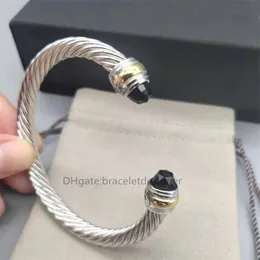 Bracciale rigido con ciondoli Braccialetti in oro 7mm Gioielli spessi di alta qualità Bracciale da sposa Gioielli Designer di fascino Uomo Cristallo Colore oro Donna Moda Lusso Donna F676 QWWB