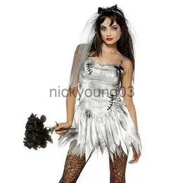 Temadräkt Lady Carnival Halloween Corpse Bride Evil Ghost Costume Day of the Dead Tulle Hem Ruffle Cosplay Fancy Dress X1010