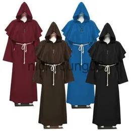 Tema traje halloween cosplay período traje medieval monge vestes mago trajes trajes sacerdote ternos x1010