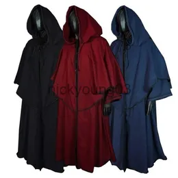 Theme Costume Cosplay Medieval Hooded Robe Costume Halloween Dress Up Party Adult Monk Cloak Wizard Guide Cloak Cosplay Clothing Stage Drama x1010