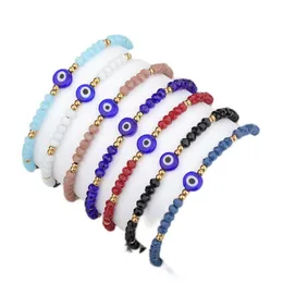 Beaded Handmade Jewelry Gifts Braided Strands Rope Chain Colorf Crystal Beads Bracelets For Women Evil Blue Eye Friendship Dlh878 Dr Dhf8S