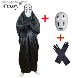 테마 의상 스파이티 어릴 No Face Man Cosplay Come Halloween Carnival Ghost Cosplay Cloak 성인 Q231010