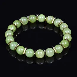 Charm Armbänder Grüne Jade Armband Männer Frauen Geld Attraktion Glück Elastische Linie Naturstein Perlen Heilkristall Schmuck Geschenke 231009