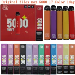 Original Filex 5000 baforadas E Cigarros Dispositivo pré-preenchido vape descartável Autorizado