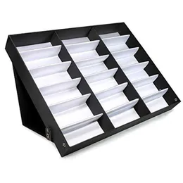 High Grade 18 Pcs Sunglasses Organizer Eyewear Tray Display Display Storage Case Stand Case Eyewear Organizer Collector T200629313O