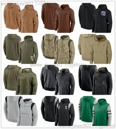 Brown 2023 Salute to Service Pullover Hoodies Dawkin Cunningham Haason Reddick D 'Andre Swift Jalen Hurts Graham Goedert Devonta Smith Jason Kelce 남자 여자 청소년