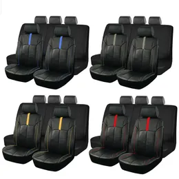 Upgrade Sporty Unisex Racing Universal Leather Car Seat Covers Set Fit For Most Car SUV Truck Car Accessories Interior