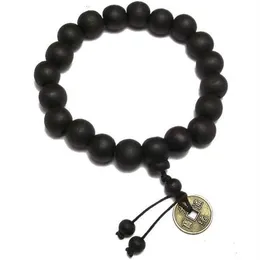 Kupfermünze Friedens-Charm-Armband Muyu 12 mm Imitation Spaten-Perlen-Armband Holz buddhistischer Werbepartner Ornament Wy4602911