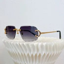 New Mens Hot Carti يبيع ديكور رجال C نظارات شمسية للسيدات الأزياء الفاخرة المصقولة بالذهب المطلي باللماساة المعدنية تصميم الماس أزياء الأزياء De Soleil 57