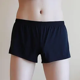 Mutande da uomo boxer in seta di ghiaccio pigiama allentato solido senza cuciture costume da bagno morbido e sottile intimo sexy pantaloncini casual traspiranti