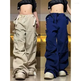 Women's Pants Cargo Y2k High Street Leisure National Tide Original American Retro Overalls Loose Straight Mop Harajuku Long