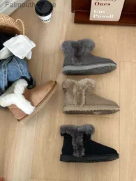 Buty luksusowe designerskie damskie buty śniegowe wełna zintegrowana krowhorn Krótkie buty zagęszczone i pluszowe modne i wszechstronne buty mody Q231011