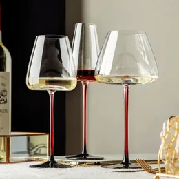 Wine Glasses Top Quality Sommelier Black Tie Burgundy Red Rod Wine Glass Austria Design Series Crystal Bordeaux Sherry Goblet Champagne Flute 231009