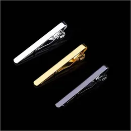 Tie Clips Simple Metal Sier Gold Tie Clip for Men Wedding Slyckig CLASP Gentleman Bar Practical Pin Jewelry Gift Jewelry Cufflinks Tie DHD2T