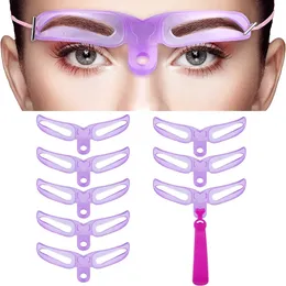 Makeup Tools Sdotter 8 Pcs/Set Eyebrow Stencils Eyebrow Shaper Template Reusable Eyebrow Stencil with Handle and Strap Makeup Tools and Acces 231007