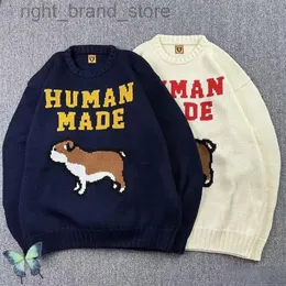 Maglione pullover lavorato a maglia con lettere grandi HUMAN MADE DOG blu corteccia W2208133095