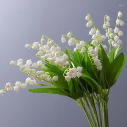 Decorative Flowers 20Pcs Artificial Lily Of The Valley Faux Bell Orchid Wedding Bouquet May Flower For Home Garden Party Decoration
