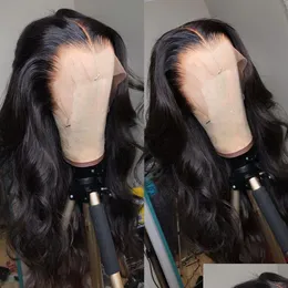 Perucas de cabelo humano remy cabelo do bebê pré arrancado onda do corpo peruca dianteira do laço 13x4 hd transparente frontal pré-arrancado fechamento brasileiro humano hai dhcml