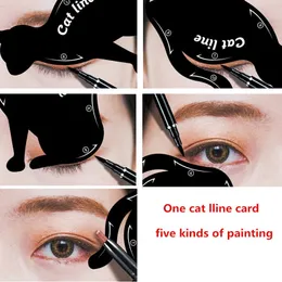 Narzędzia do makijażu Sdotter Brwi Stencils Cat Eyeliner Model Stencil Kit Guard MAQUIAGEM Podwójne skrzydło Cień Karta Ramy Makeup 231007