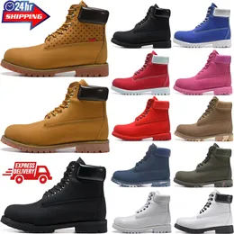 designer boots martin booties men women wheat black Ankle boot red white pink olive camo browm navy blue mens womens outdoor sports trainers sneakers eur 36-45