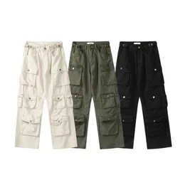 Gaojie Chaopai Heavy Industry Tactical Multi Pocket Workwear Pants Vibe Style Straight Tube Casual PantsTo2O