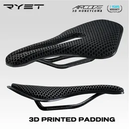 Bike Saddles RYET 3D Printed Bicycle Saddle Ultralight Carbon Fiber Hollow Comfortable Breathable MTB Gravel Road bike Cycling Seat Parts 231010