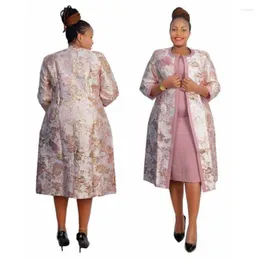 Arbeit Kleider Afrikanischen Stil Frau Kleid Set Büro Dame Kleidung Weibliche 2 Stück Sets Blazer Frauen Anzug