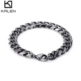 Retro 316 Stainless Steel Brushed Link Chain Bracelets For Men Biker Matte Hand Chain Wrist Wrap Bracelets Cheap Jewelry3347