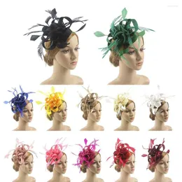 Berets Fascinator Hats Women Girls Flower Mesh Headband Cocktail Tea Party Headwear Fascinators Top Hat Stylish Hair Accessories